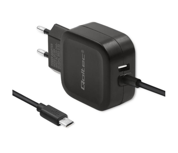 Qoltec Ładowarka Sieciowa 3,4 A 17W + microUSB - 385370 - zdjęcie